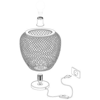 Eglo 55699 - Bordslampa DEMBLEBY 1xE27/40W/230V beige