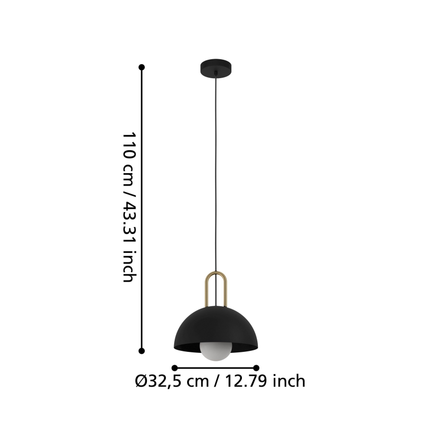 Eglo 56459 - Pendellampa på kabel CALMANERA 1xE27/40W/230V svart