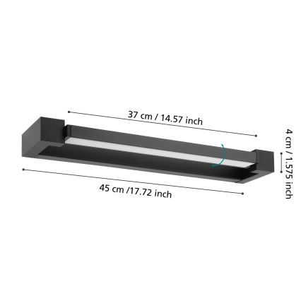 Eglo 56464 - Badrumsspegel med LED-belysning GEMILIANA LED/8,9W/230V 4000K 45 cm IP44