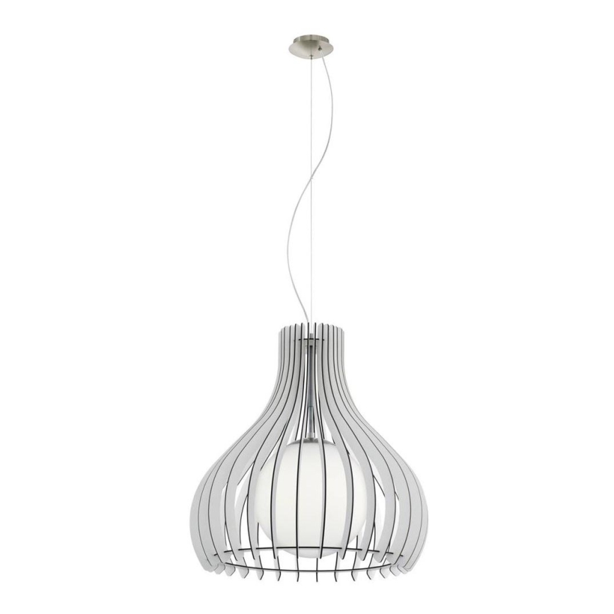 Eglo 61715 - Ljuskrona med textilsladd TINDORI 1xE27/60W/230V diameter 50 cm vit
