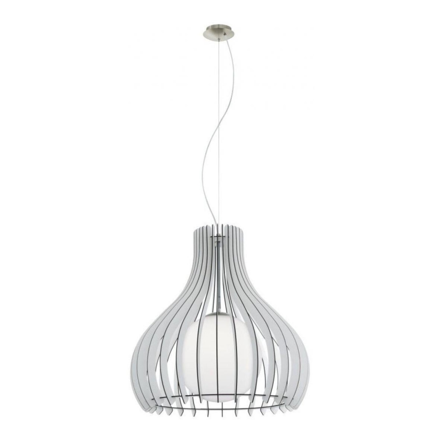 Eglo 61716 - Ljuskrona med textilsladd TINDORI 1xE27/60W/230V diameter 60 cm vit