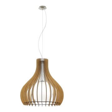 Eglo 61719 - Ljuskrona med textilsladd TINDORI 1xE27/60W/230V diameter 60 cm brun