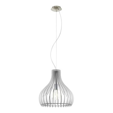 Eglo 61915 - Ljuskrona med textilsladd TINDORI 1xE27/60W/230V diameter 38 cm vit