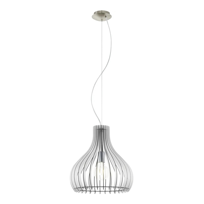 Eglo 61915 - Ljuskrona med textilsladd TINDORI 1xE27/60W/230V diameter 38 cm vit