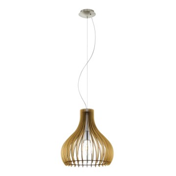 Eglo 61916 - Ljuskrona med textilsladd TINDORI 1xE27/60W/230V diameter 38 cm brun