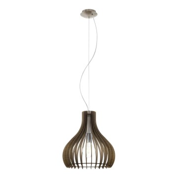 Eglo 61917 - Ljuskrona med textilsladd TINDORI 1xE27/60W/230V diameter 38 cm brun