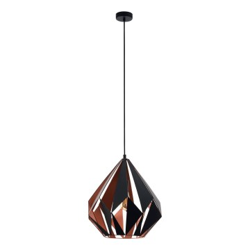 Eglo 62834 - Ljuskrona med textilsladd CARLTON PRO 1xE27/60W/230V diameter 44 cm svart