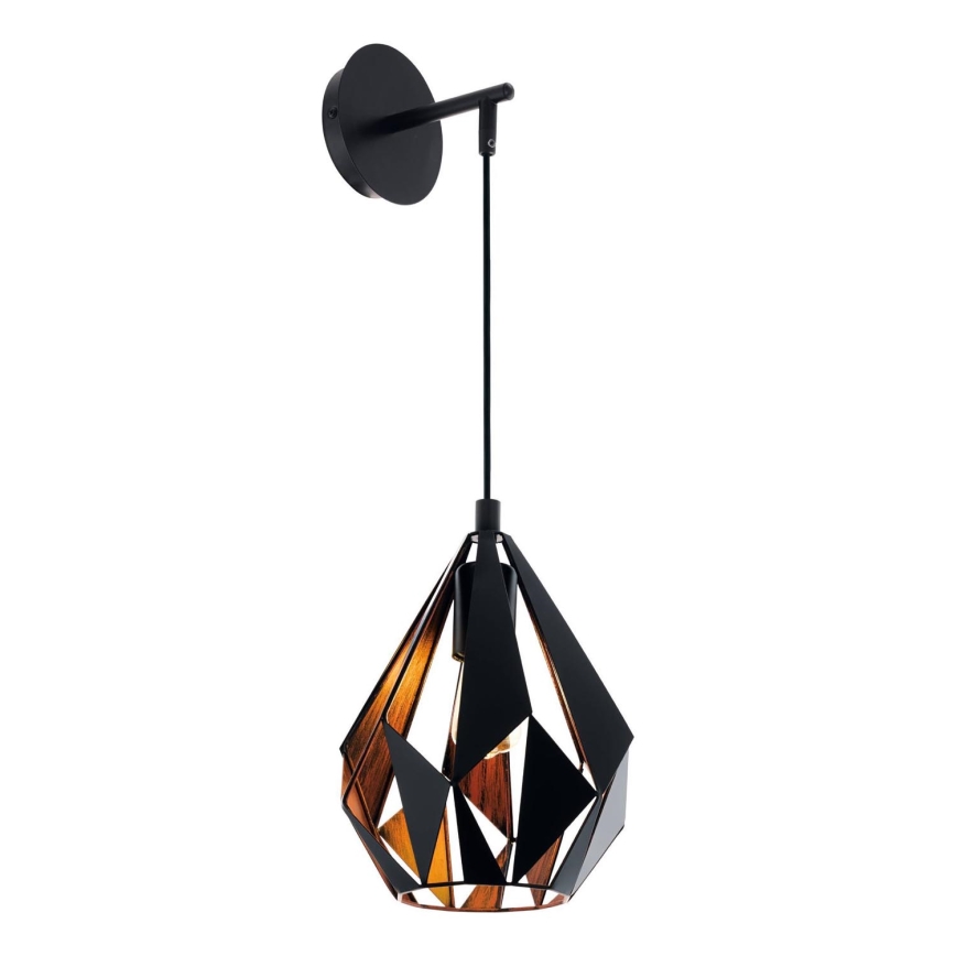 Eglo 62836 - Vägglampa CARLTON PRO 1xE27/60W/230V svart