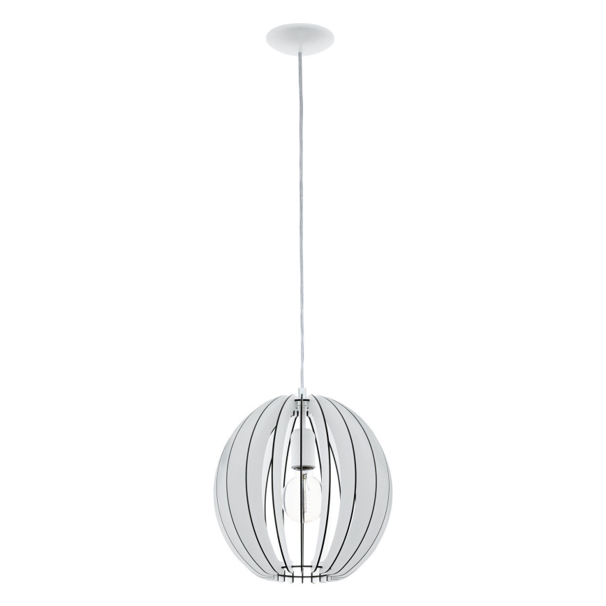 Eglo 63247 - Ljuskrona med textilsladd COSSANO PRO 1xE27/60W/230V diameter 30 cm vit
