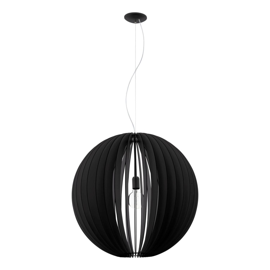 Eglo 63254 - Ljuskrona med textilsladd COSSANO PRO 1xE27/60W/230V diameter 70 cm svart