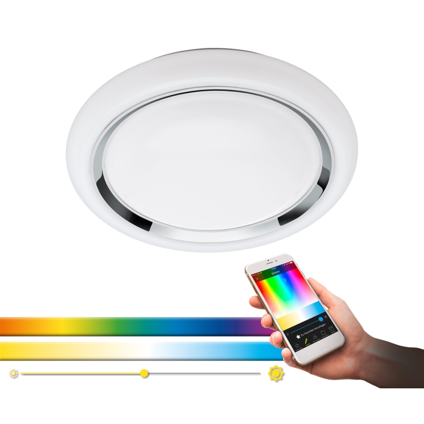 Eglo 64529 - LED RGBW Dimbar taklampa CAPASSO-C LED/17W/230V vit