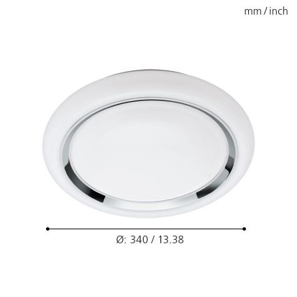 Eglo 64529 - LED RGBW Dimbar taklampa CAPASSO-C LED/17W/230V vit