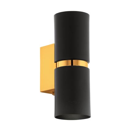 Eglo 64795 - LED väggbelysning PASSA PRO 2xGU10/3,3W/230V 3000K svart/guld