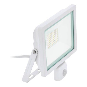 Eglo 64877 - LED strålkastare med sensor FILETTI LED/50W/230V 3000K IP44 vit