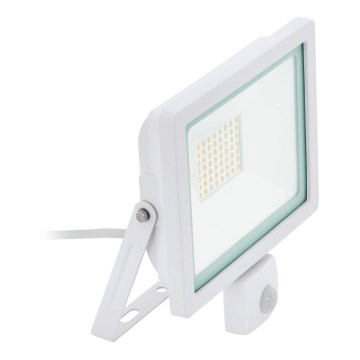 Eglo 64886 - LED strålkastare med sensor FILETTI LED/50W/230V 4000K IP44 vit