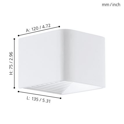 Eglo 65043 - LED vägglampa för utomhusbruk DONINNI PRO LED/5W/230V IP44 vit