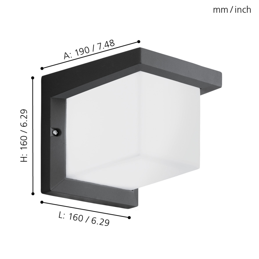 Eglo 65046 - LED vägglampa för utomhusbruk DESELLA PRO LED/10W/230V IP54 antracit