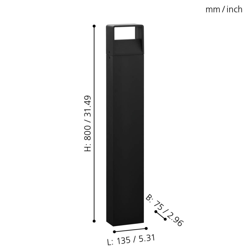 Eglo 65082 - LED-lampa för utomhusbruk DONINNI PRO LED/5W/230V 3000K 40 cm IP44 antracit