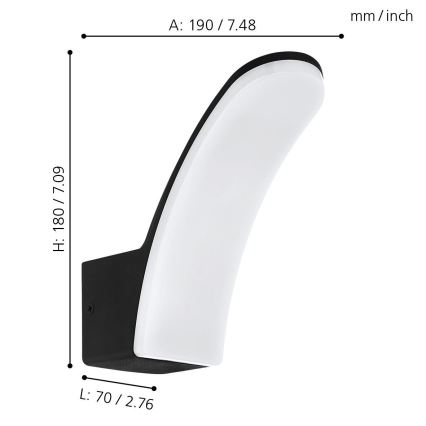 Eglo 74019 - LED vägglampa för utomhusbruk LACONELLA LED/11,5W/230V 3000K IP44