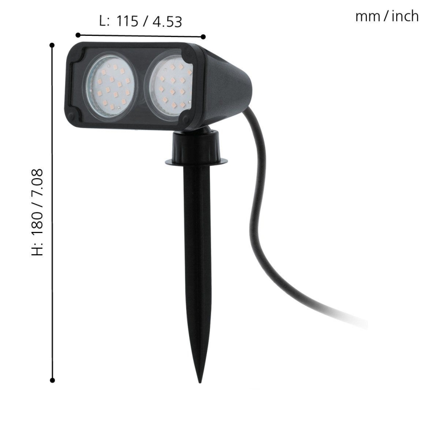 Eglo 75315 - LED-lampa för utomhusbruk NEMA 2xGU10/2,8W/230V 3000K IP44