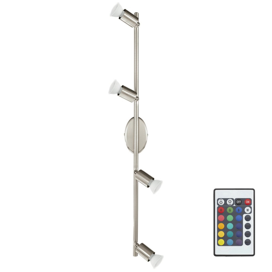Eglo 75386 - LED RGB Dimbar spotlight BUZZ-C 4xGU10/4W/230V + fjärrkontroll