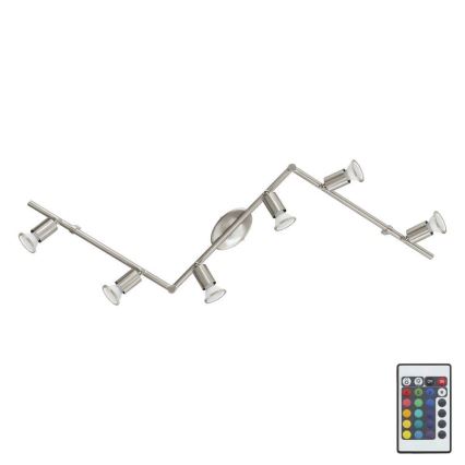 Eglo 75387 - LED RGB ljusreglerad spotlight  BUZZ-C 6xGU10/4W/230V + fjärrkontroll 