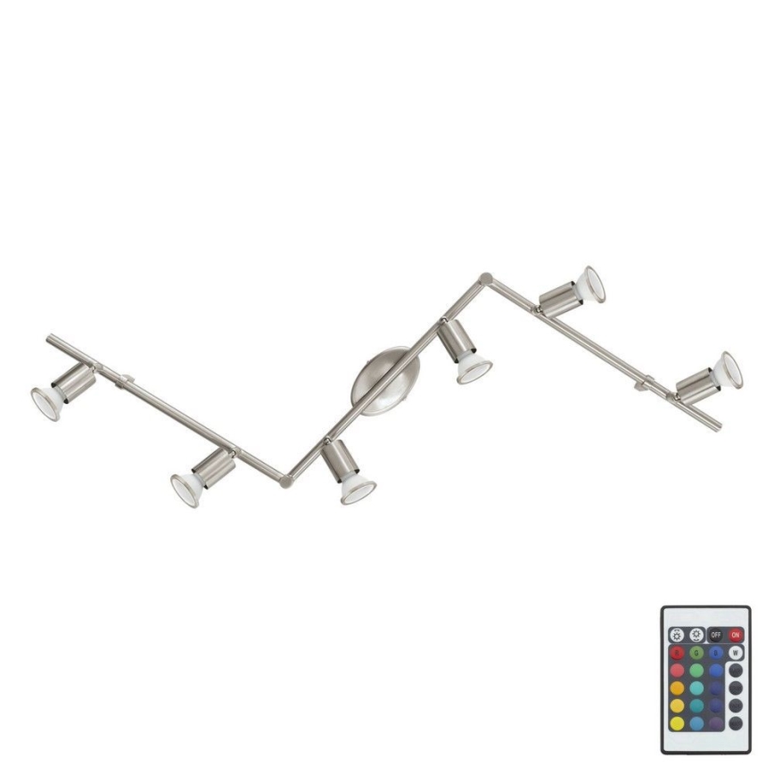 Eglo 75387 - LED RGB ljusreglerad spotlight  BUZZ-C 6xGU10/4W/230V + fjärrkontroll 