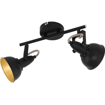 Eglo 75512 - Takspot THORNTON 2xE14/28W/230V svart/guld