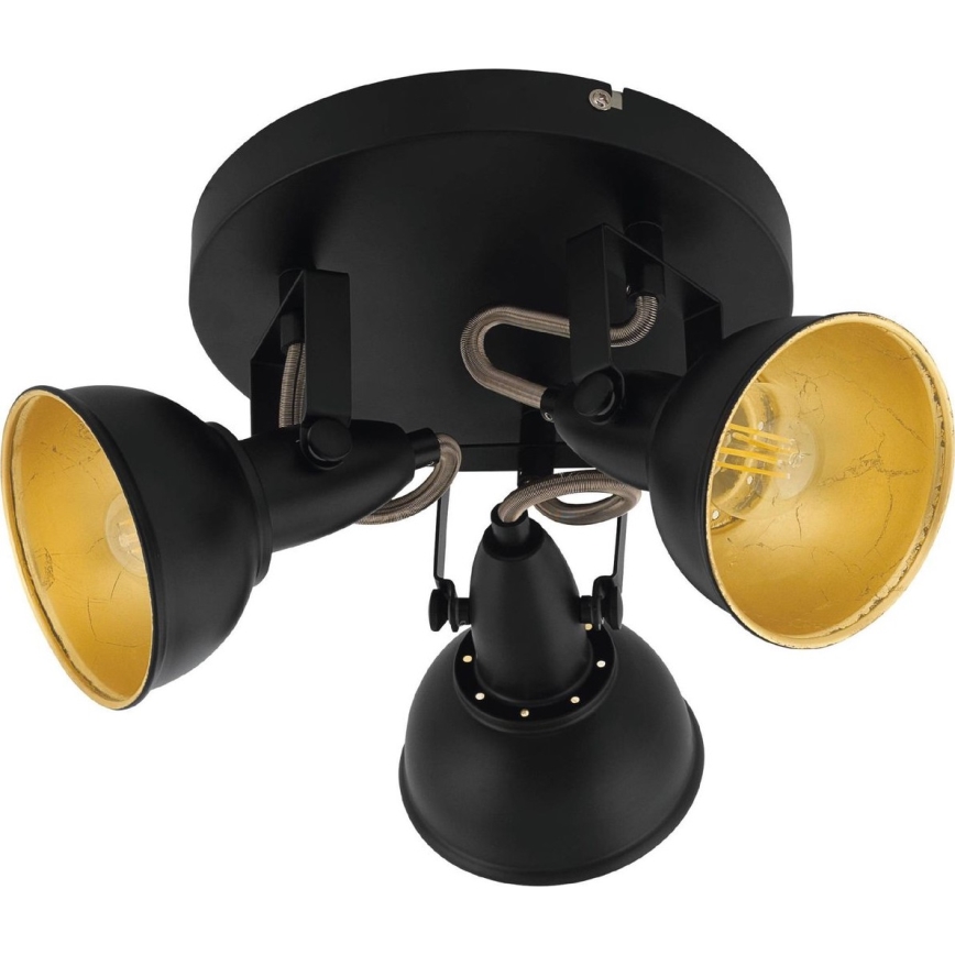 Eglo 75514 - Spotlampa THORNTON 3xE14/28W/230V svart/guld