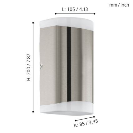 Eglo - LED vägglampa för utomhusbruk 2xGU10/4,6W/230V IP44