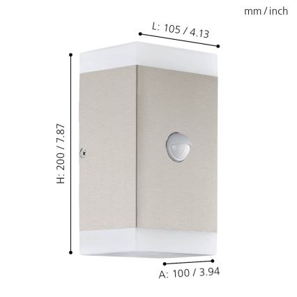 Eglo - LED Utomhus vägglampa med sensor 2xGU10/4,6W/230V IP44