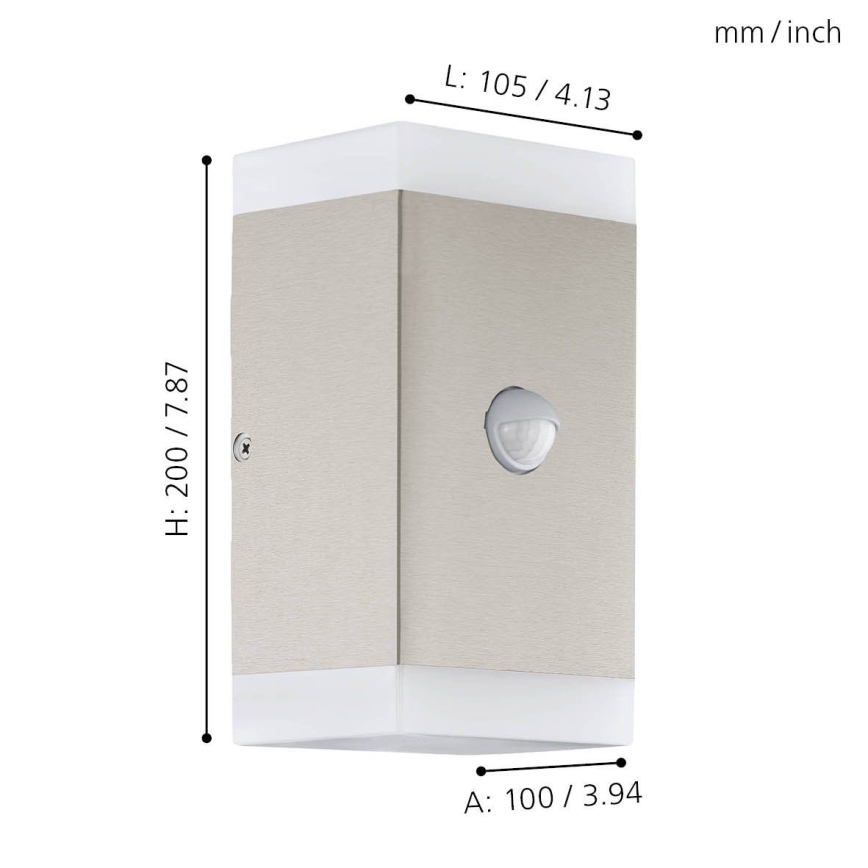 Eglo - LED Utomhus vägglampa med sensor 2xGU10/4,6W/230V IP44