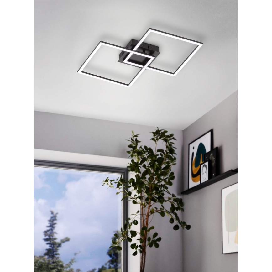 Eglo - Fäst LED ljusreglerad ljuskrona LED/28W/230V 3000-6500K + fjärrkontroll