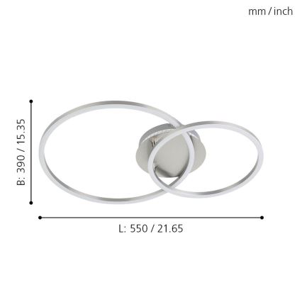 Eglo - LED RGB dimbar fäst ljuskrona LED/21,5W/230V 3000-6500K + fjärrkontroll