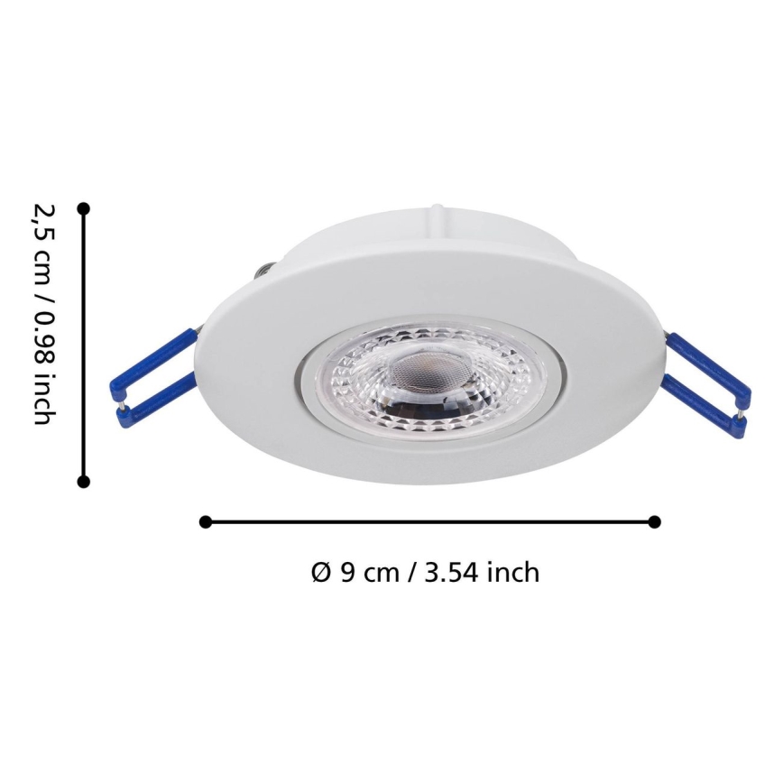 Eglo 75763 - KIT 3x LED infälld belysning ZUJAR LED/3,4W/230V vit