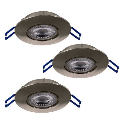 Eglo 75765 - KIT 3x LED infälld belysning ZUJAR LED/3,4W/230V matt krom