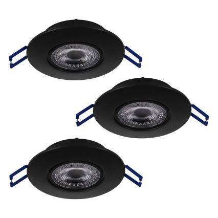 Eglo 75765 - KIT 3x LED infälld belysning ZUJAR LED/3,4W/230V svart