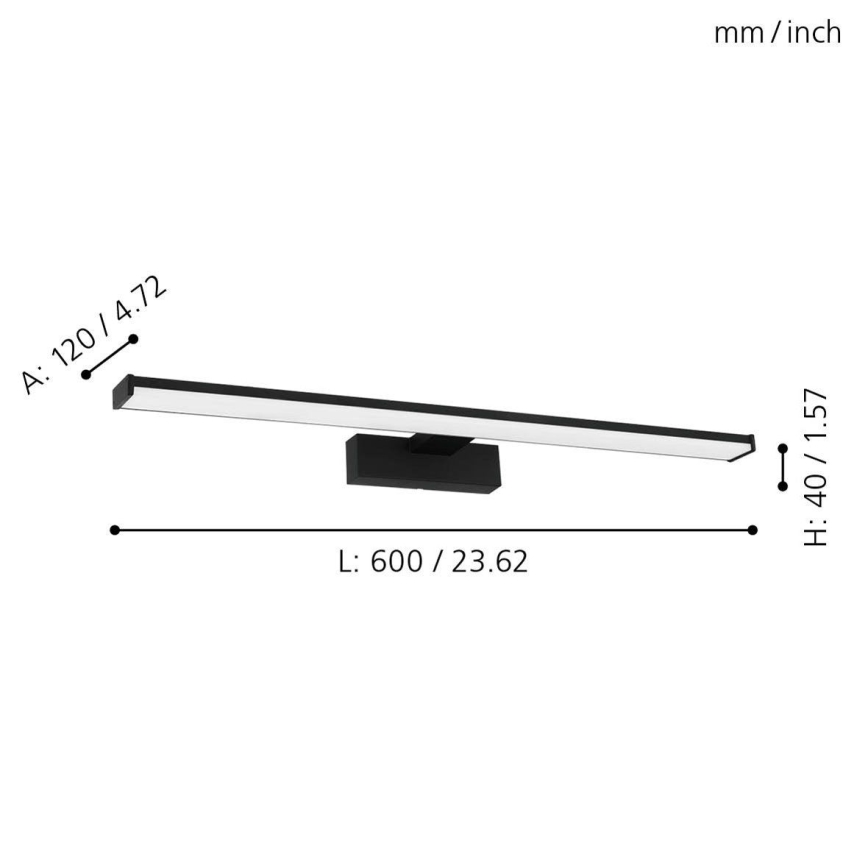 Eglo 780431 - Badrumsspegel med LED-belysning BETETA LED/11W/230V 60 cm IP44 svart