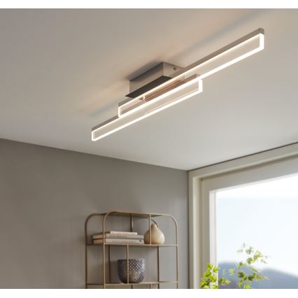 Eglo 780433 - LED taklampa för badrum YANGUAS 2xLED/11W/230V 3000K IP44 matt krom