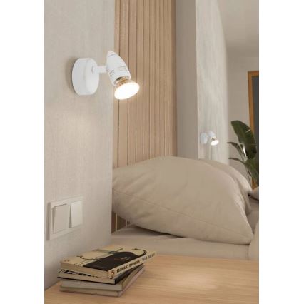 Eglo 780447 - LED väggspotlight SABADELL 1xGU10/2,8W/230V 3000K vit