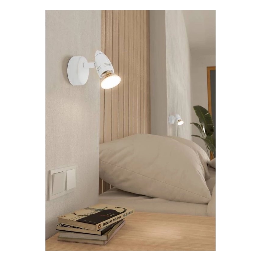 Eglo 780447 - LED väggspotlight SABADELL 1xGU10/2,8W/230V 3000K vit