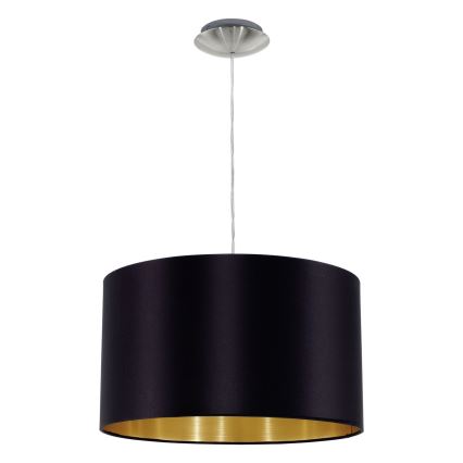 Eglo 78691 - Ljuskrona med textilsladd MASERLO 1xE27/60W/230V diameter 38 cm svart/koppar