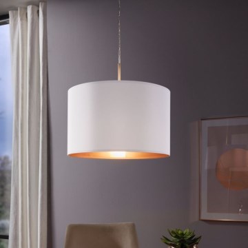 Eglo 78695 - Ljuskrona med textilsladd PASTERI 1xE27/60W/230V vit