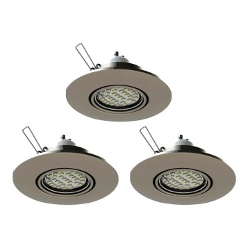 Eglo 78705 - KIT 3x LED infälld belysning PENETO 1xGU10/3,3W/230V matt krom