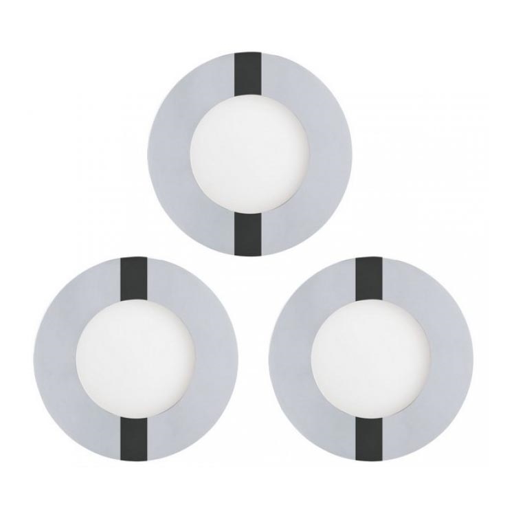 Eglo 78733 - KIT 3x Infälld LED badrumsbelysning FUEVA 1xLED/2,7W/230V IP44