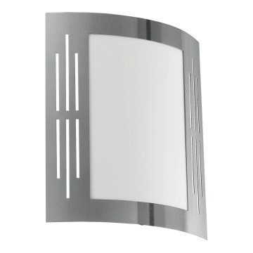 Eglo 79282 - Vägglampa för utomhusbruk CITY 1xE27/60W/230V skinande krom IP44