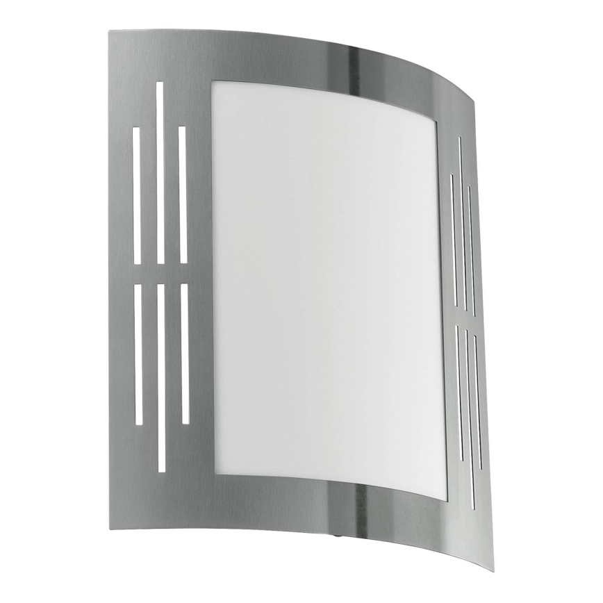 Eglo 79282 - Vägglampa för utomhusbruk CITY 1xE27/60W/230V skinande krom IP44