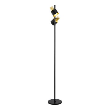 Eglo 79376 - Golvlampa FIUMARA 2xE27/60W/230V svart/guld