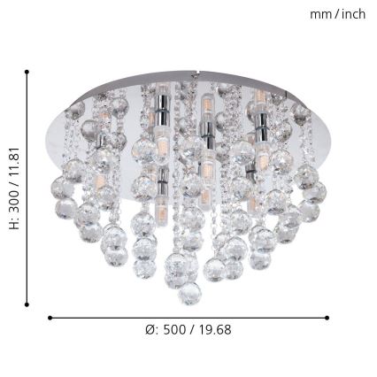 Eglo 79516 - LED taklampa för badrum MONTEPRANDONE 8xG9/3W/230V IP44 skinande krom