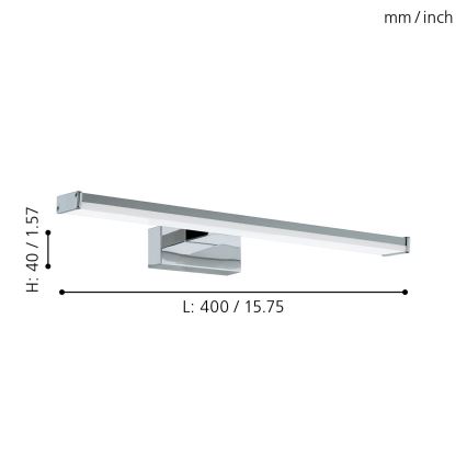 Eglo 79532 - Badrumsspegel med LED-belysning SARNOR LED/7,4W/230V 40 cm IP44 skinande krom